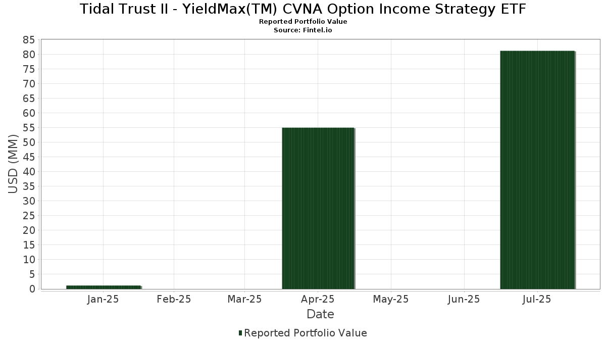 タイダル トラスト II - YieldMax(TM) CVNA オプション インカム ストラテジー ETF - ポートフォリオ価値