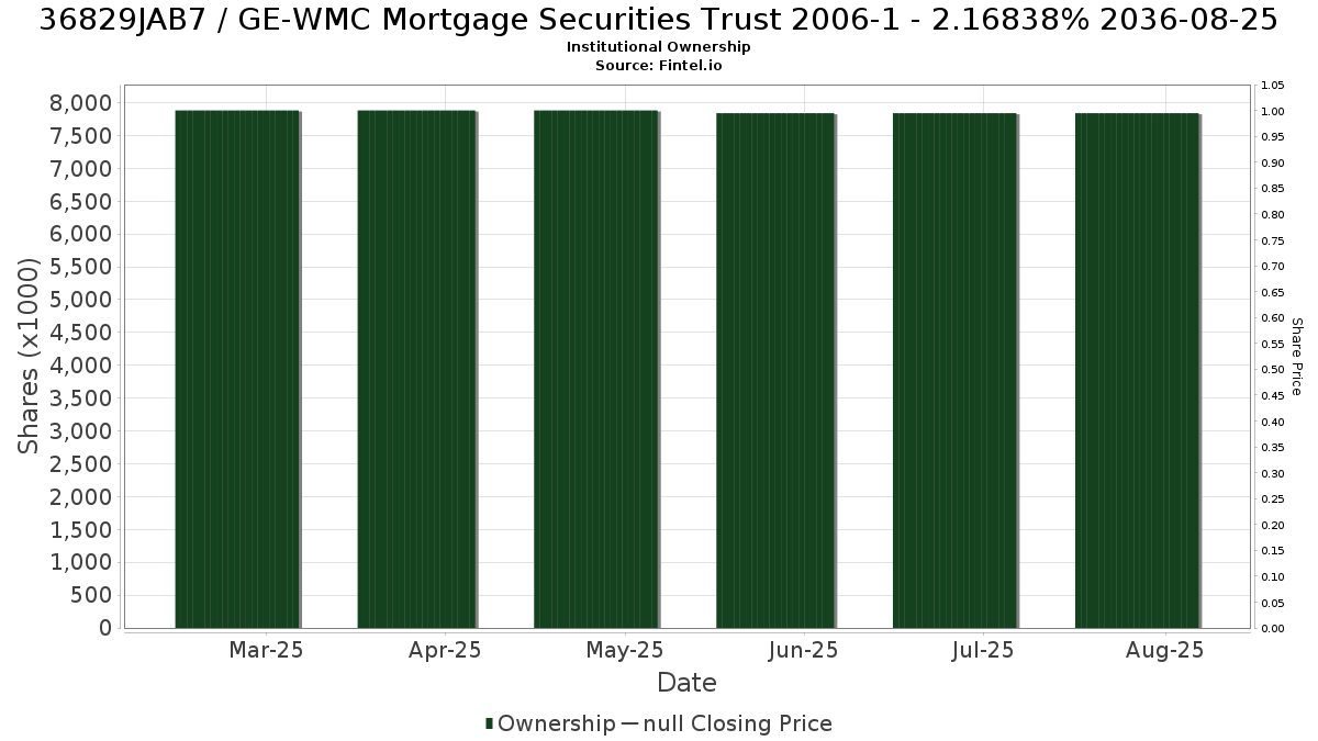 US36829JAB70 / GE-WMC Mortgage Securities Trust 2006-1 - 2.16838% 2036-08-25 Institutional Ownership